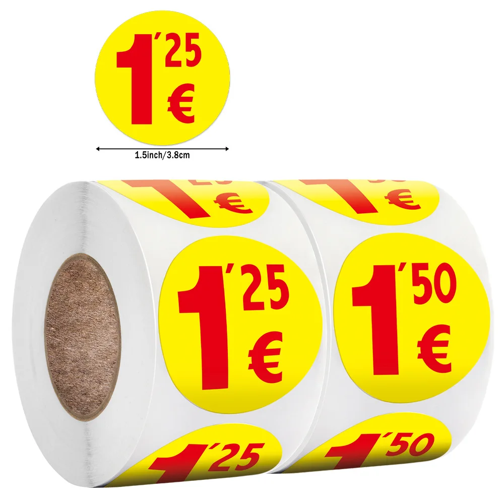 50/roll 3.8 cm price tag sticker Copper supermarket sealing sticker