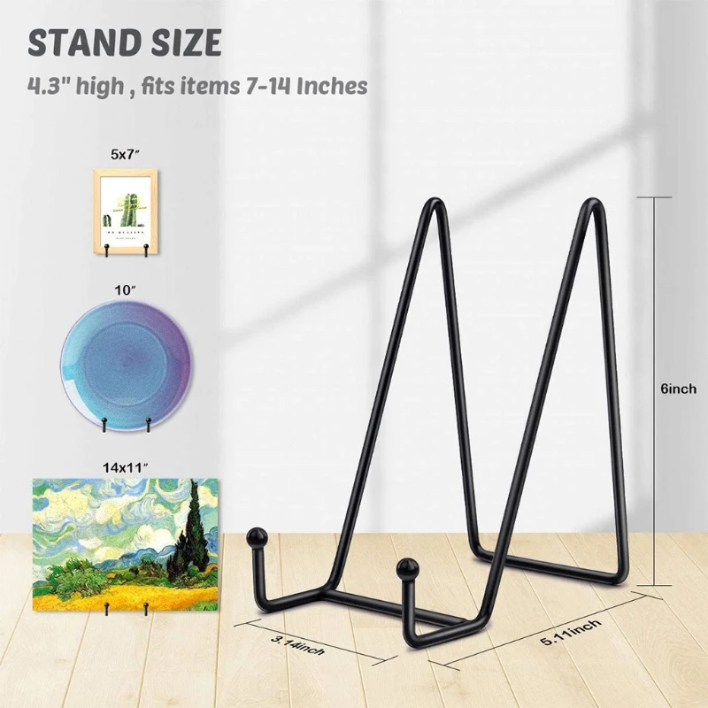 Black Easel Plate Stands Display Holder Durable Non-slip Metal Frame Holder  Stand for Picture,Photo Easel,Book,Dishes - AliExpress