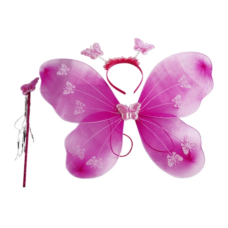 

Butterfly-Fairy Wings Wand Headband Dress Up Prop for Halloween Birthday Party Dropship