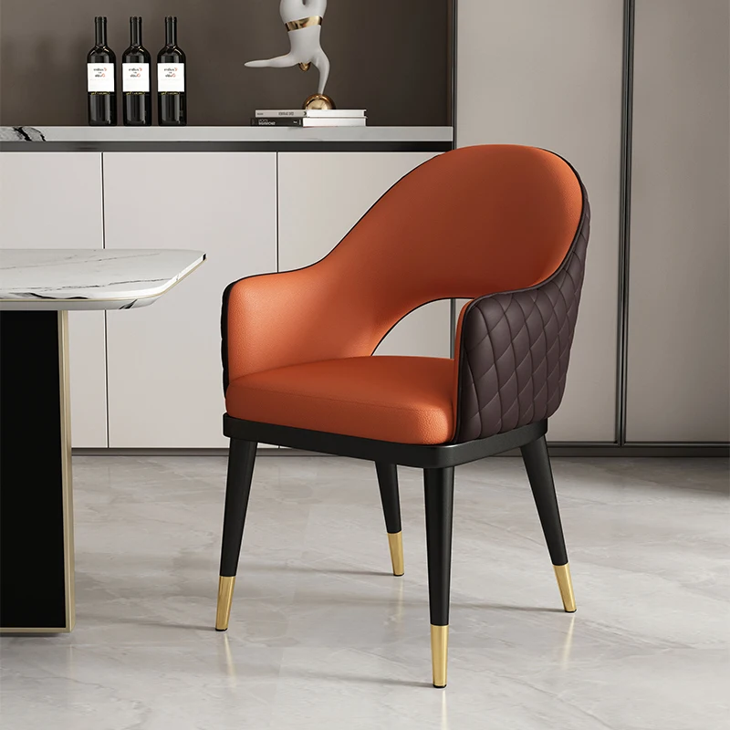 

Designer Orange Dining Chair Interior Restaurant Party Modern Dining Chairs Library Upholstered Cadeira Gamer Balcony Furniture