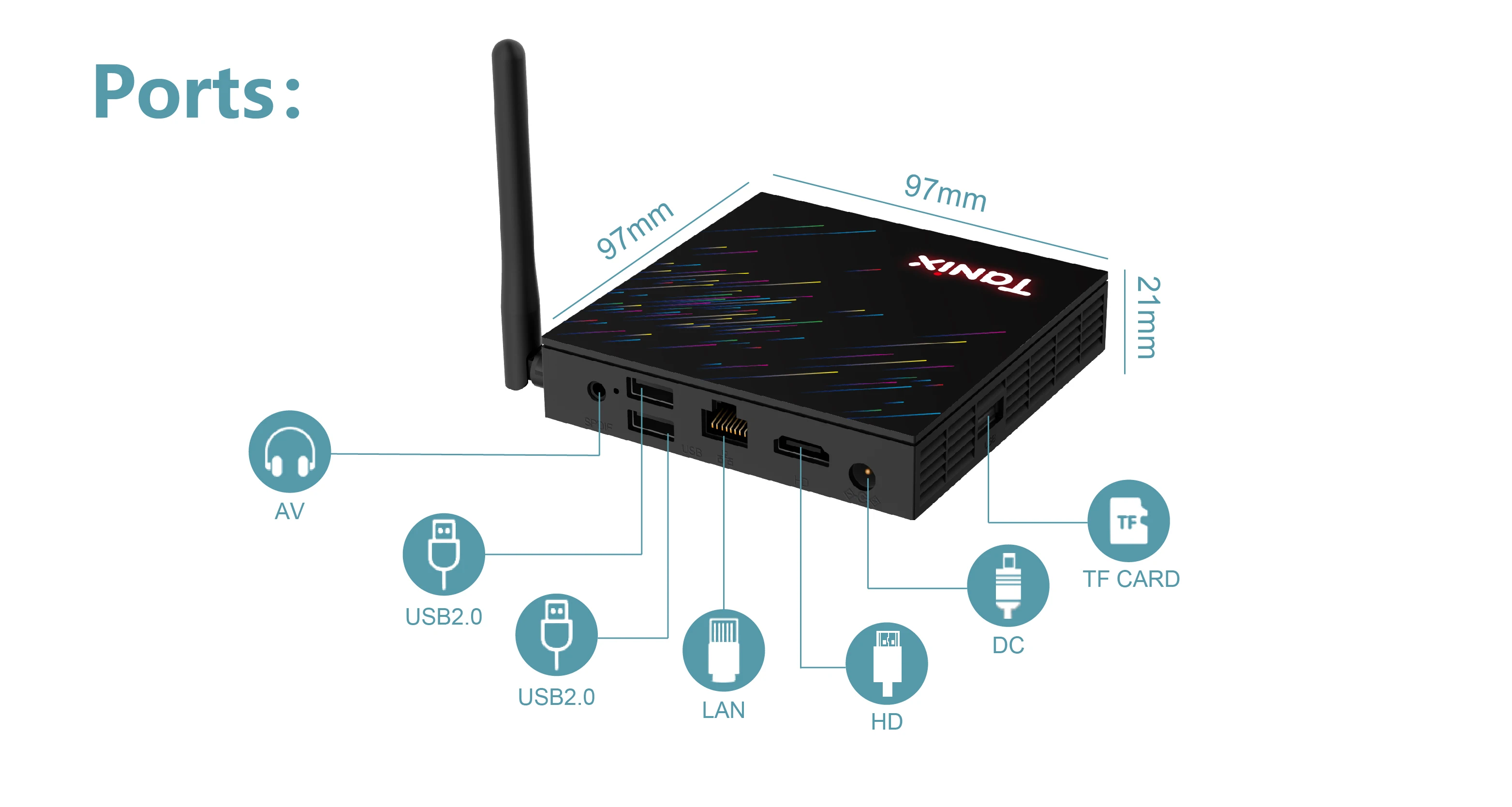 TUREWELL Android TV Box, TX68 Android 12.0 TV Box 4GB RAM 32GB ROM,H618  Quad Core Smart Android Box Support 2.4/5.8GHz Dual WiFi 4K H.264 HD