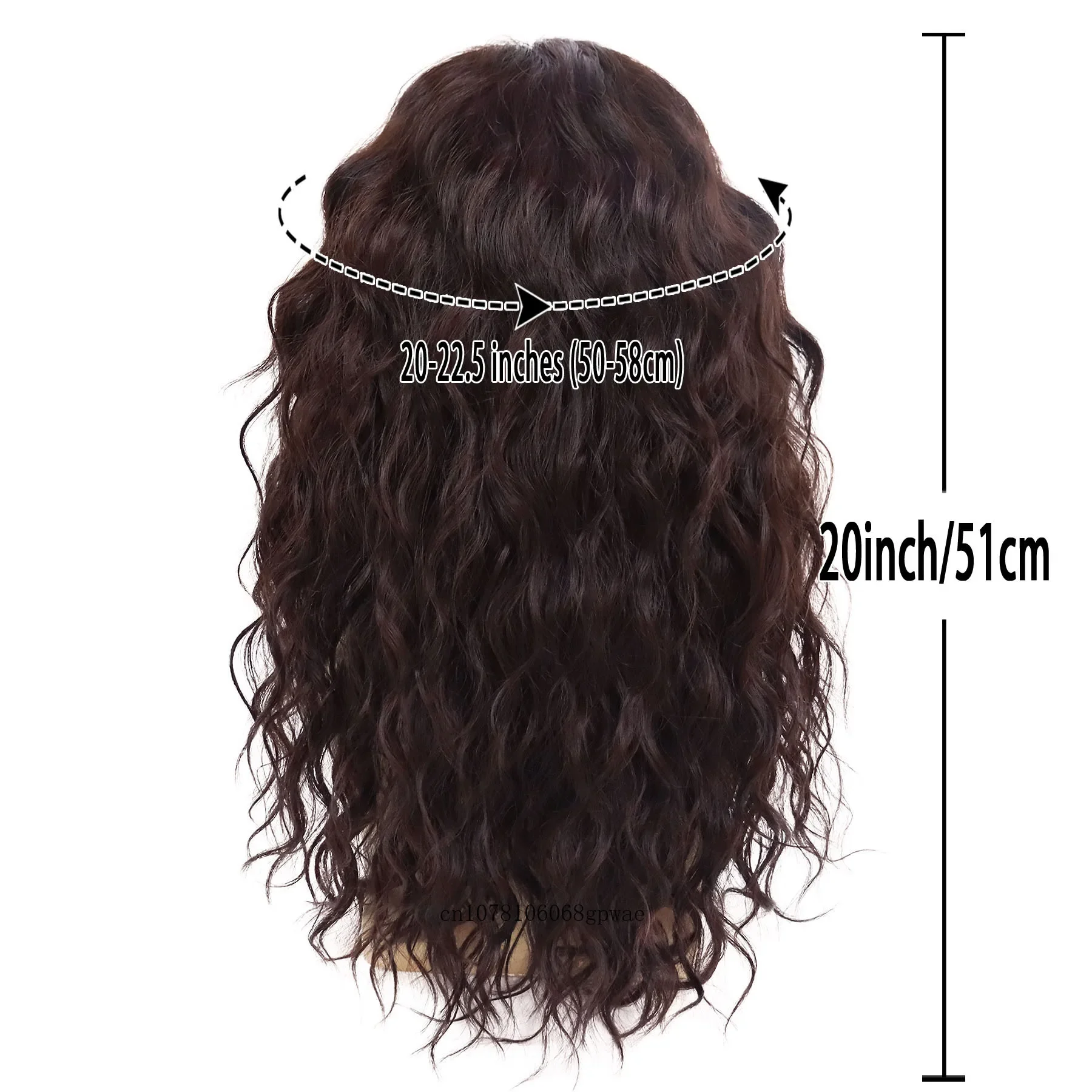 Mens Long Hair Wigs Dark Brown Curly Fluffy Wigs,Synthetic Hair Daily