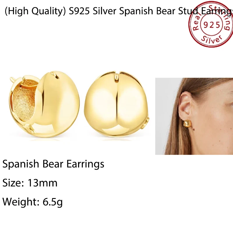 

（2）S925 Womens Stud Earrings with Bear Circular Earring Quality Jewelry Wholesale
