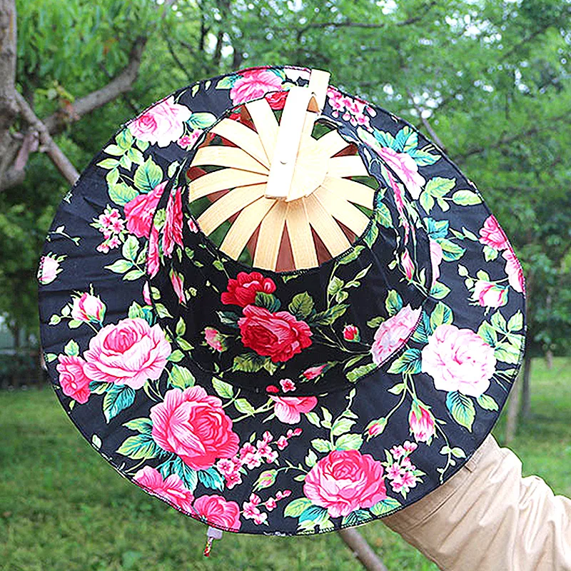 Spring And Summer Sun Shading Bamboo Fashion Foldable Multifunctional Beach Tourism Fan Hat Caps Japanese Decor_voghion.com