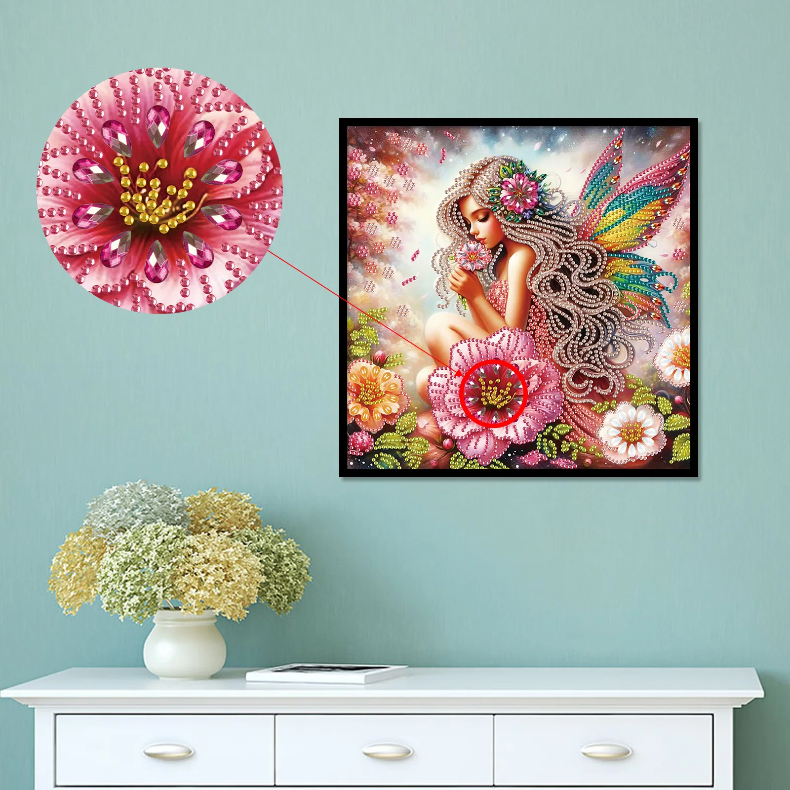 DIY flower fairy 5D Special Shape Diamond Art Kits for Beginners Diamond Art Painting Kits for Home Wall Decoration Gift