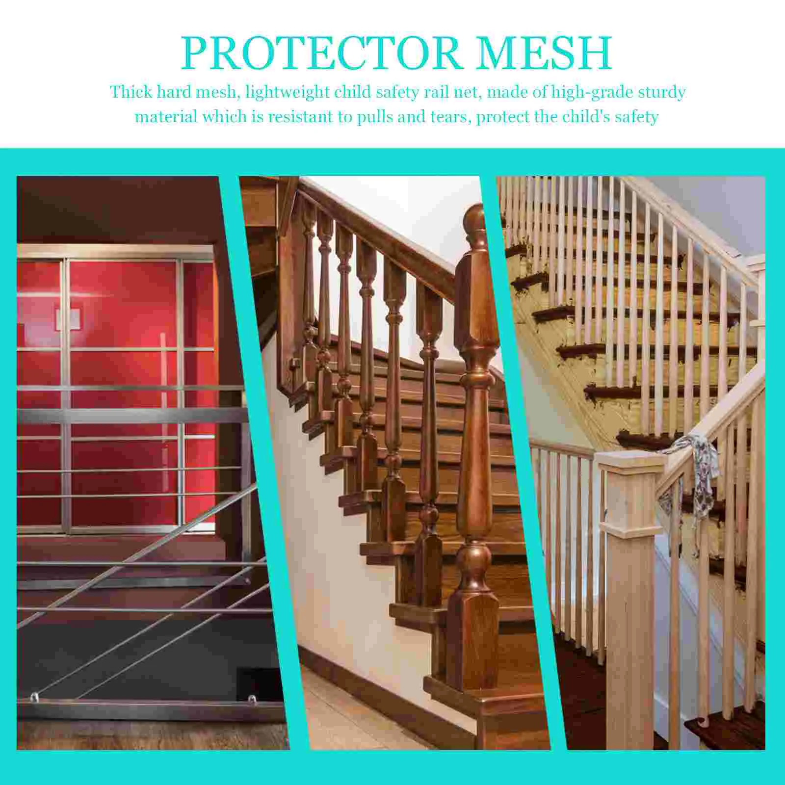 Railing Net Indoor Safety Pet Netting Stair Proof Mesh Outdoor Child Black Crib