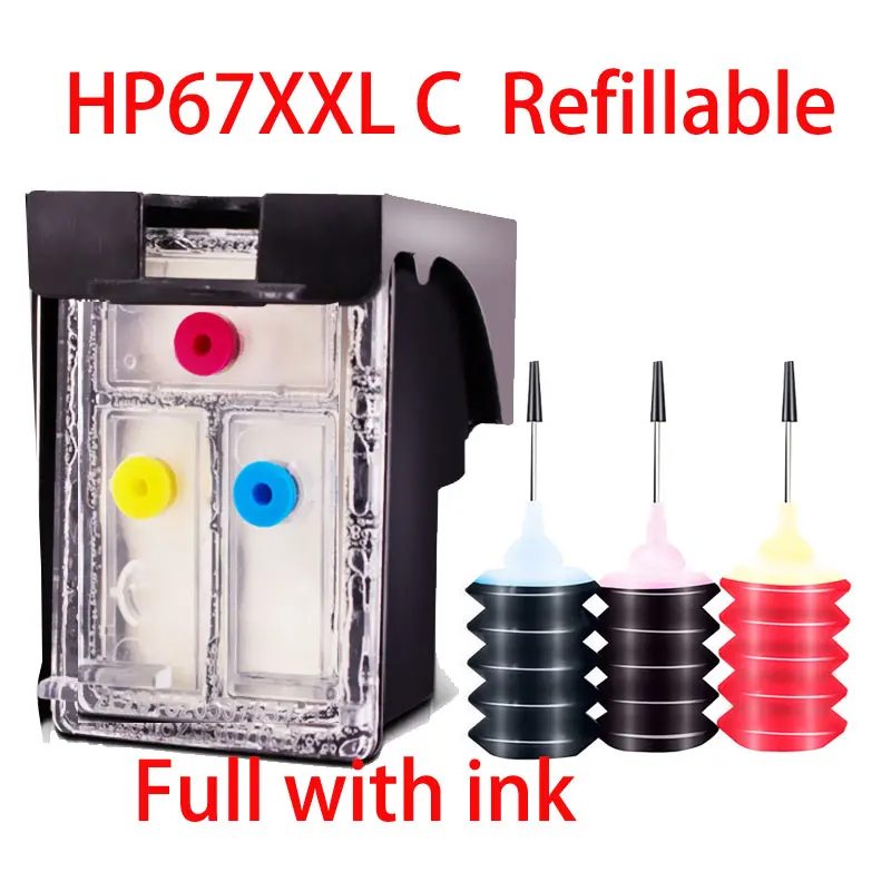 Cartucho de Tinta Recarregável Compatível para Hp67 67xl 67xxl Deskjet 2734 2735 2736 2737 2742 2752 2755 2765 2772 2774 Impressora - Imagem 2