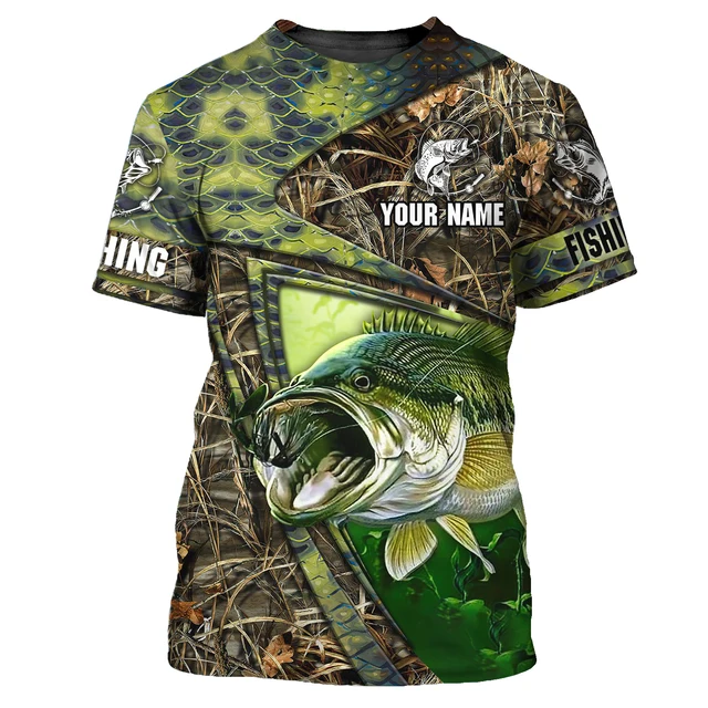 Bass Fishing Personalized Name 3d All Over Printed Mens T Shirt