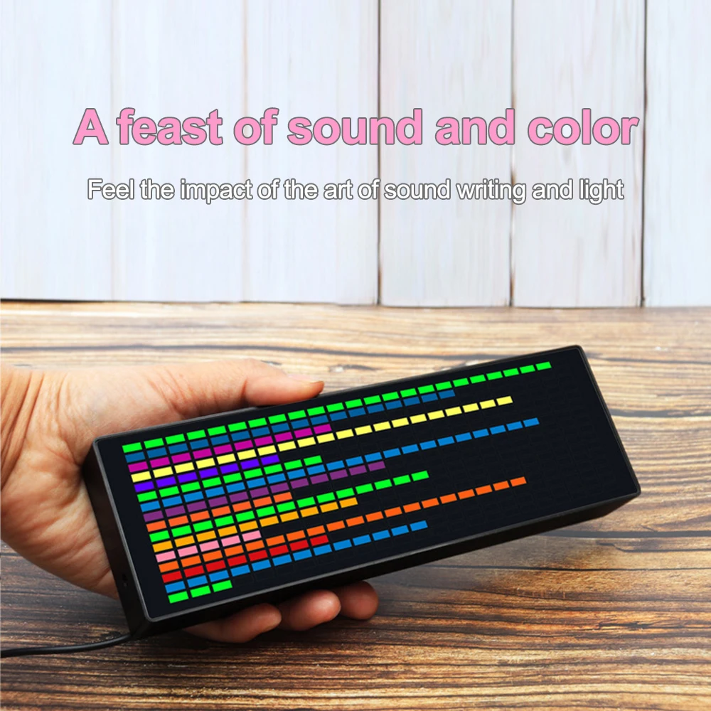 Music Spectrum Display 384 RGB LEDs 20 Dynamic Effects 7 Color Effects Music Spectrum Analyzer Indicator 5V 7 Color Display 6