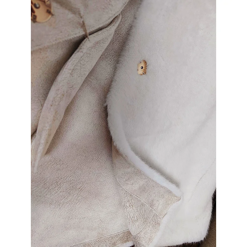 2023 Autumn Winter New High-end  Women's Mid Length Standing Collar Reverse Color Plush Mink Velvet Imitation Fur Jacket Coat