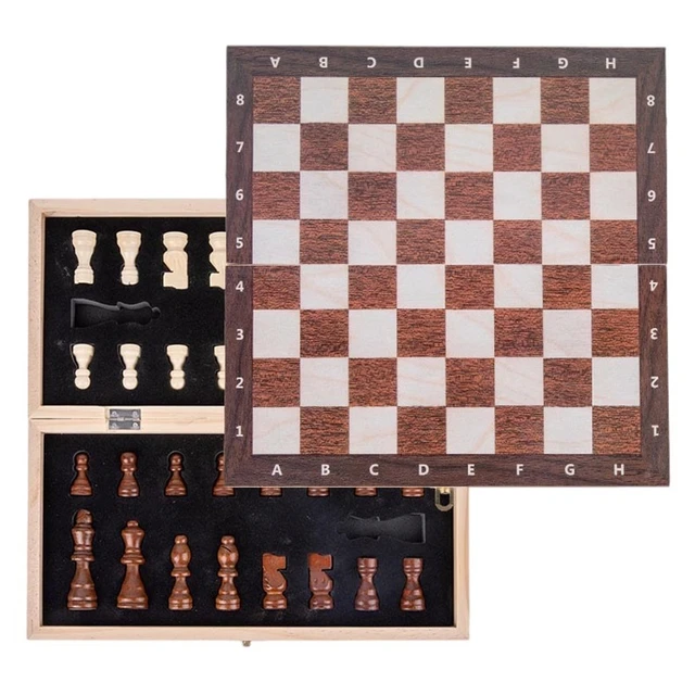 Luxo grande conjunto de xadrez dobrável plástico não magnético