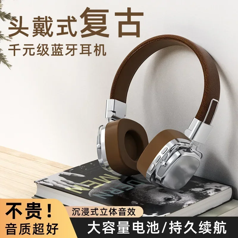 Casque Audio Bluetooth Rétro CR-8 TWS – Qualité Haut De Gamme, Noir Argenté, Micro Intégré, Neuf