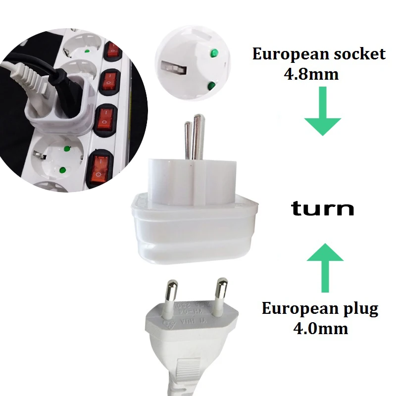European Type Conversion Plug 1 TO 2 Way EU Standard Power Adapter Socket 16A Travel Plugs AC 250V With switch control