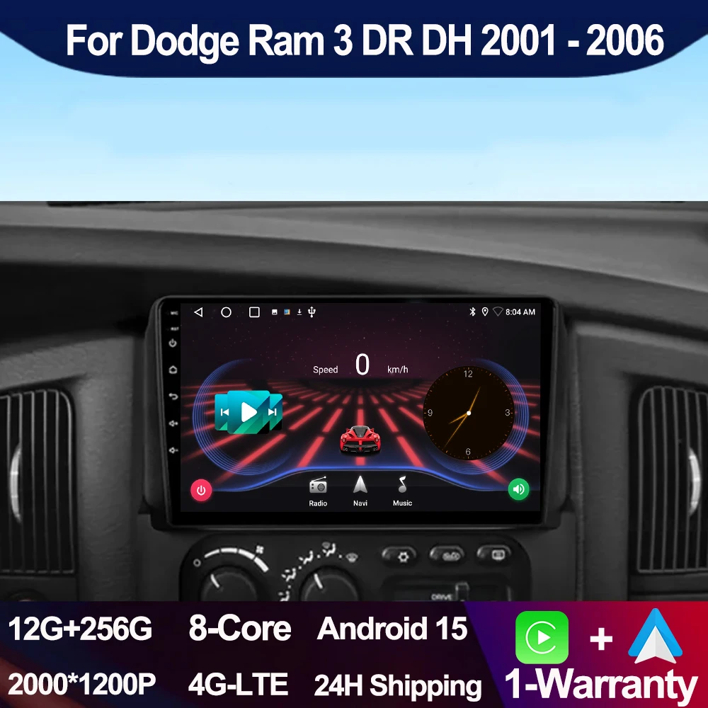Android 15 Écran Tactile 9" Radio 2 Din Pour Dodge Ram 3 DR