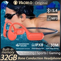 Bluetooth 5.4 Bone Conduction Earphones IPX8 Waterproof MP3 Player Hifi Ear-hook Wireless Headphone With Mic Headset For Swimmin