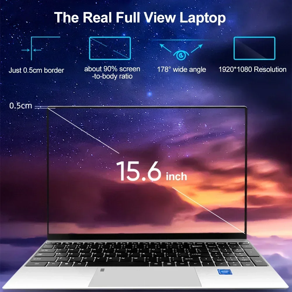 3.8GHz Portable Gaming Laptop with AMD Ryzen 7 2700U, Up to 36GB RAM, 2TB SSD, Bluetooth, Windows 10/11 Pro, and IPS Display 2