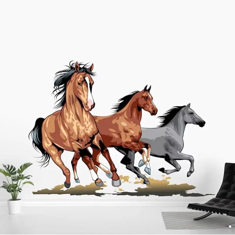Wall Stickers Toilet Stickers M500 Beautiful Horse Wall Sticker Bathroom Toilet Decor Living Room Cabinet Refrigerator Home Decoration Decals