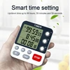 3 Channels Kitchen Timer 100 Hours Countdown Timer For Shower Study Stopwatch 3-Alarms Reminder Clock with Bracket/Magnet/Hole 3