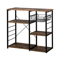 US Microwave Oven Stand, Kitchen Bakers Storage Rack, Small Coffee Bar Station 1