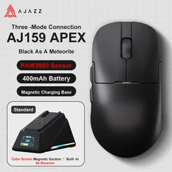 Wireless Gamer Mouse with RGB Magnetic Charging Base - Lightweight Gaming Mouse (AJ159APEX-Black)