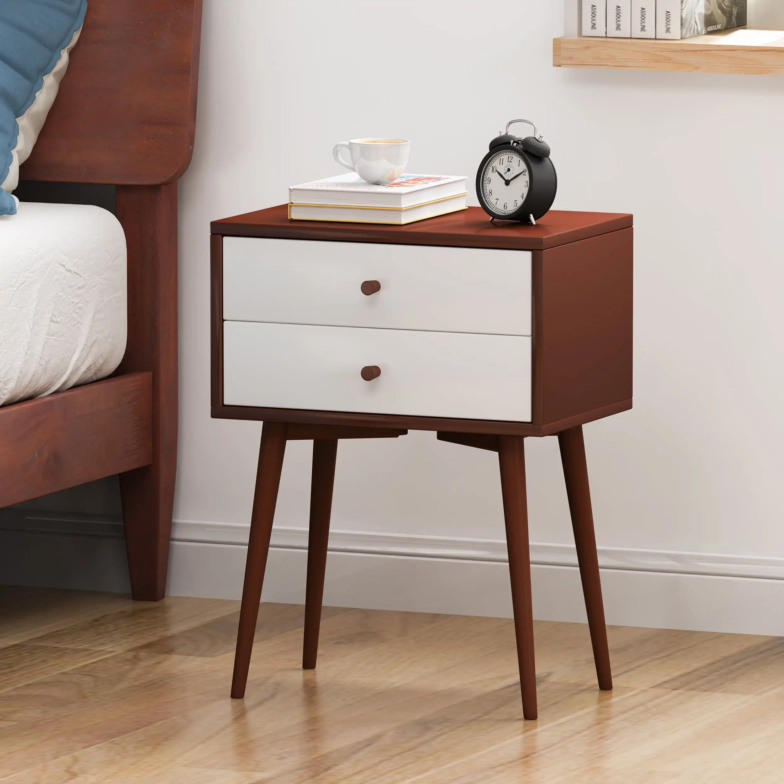 

Noble House Nasia High Load-bearing Strong Stable and Durable Faux Wood Mid-Century Modern Side Table Brown