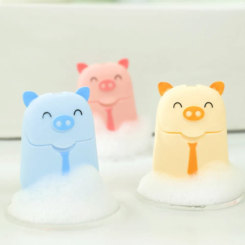 Washing Hand Disposable Soap Paper Portable Scented Clean Disinfecting Sheets Creative Pig Shape Soap Sheet Bathroom