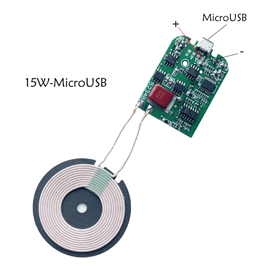 15W Type-C Micro USB Wireless Charger Transmitter Module PCB Coil
