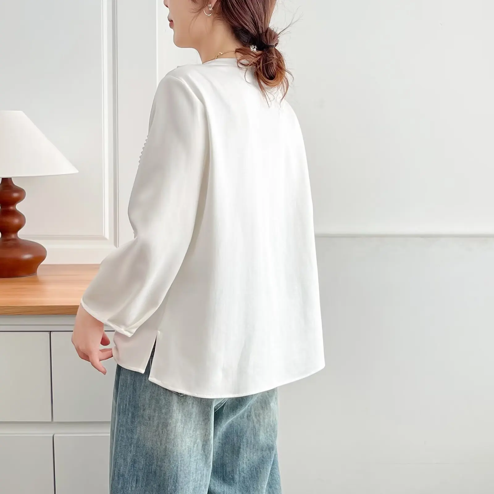 Fashion Plus Size Women's T-Shirt New Autumn Style Simple Lace Patchwork Long Sleeve Tops 629