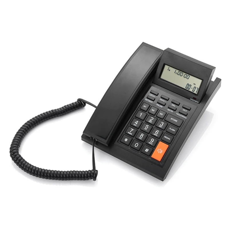 CPDD M64 Black Business Office Phone Landline Telephone Large Lcd Display Speed Dial Landline Phones Handsfrees Callings