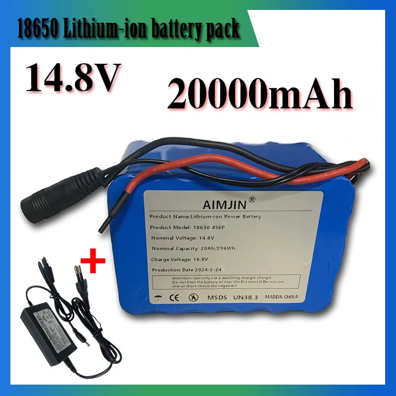 

14.8V 20Ah 18650 lithium battery pack 4S6P 16.8V LED night fishing light heater miner's light amplifier battery