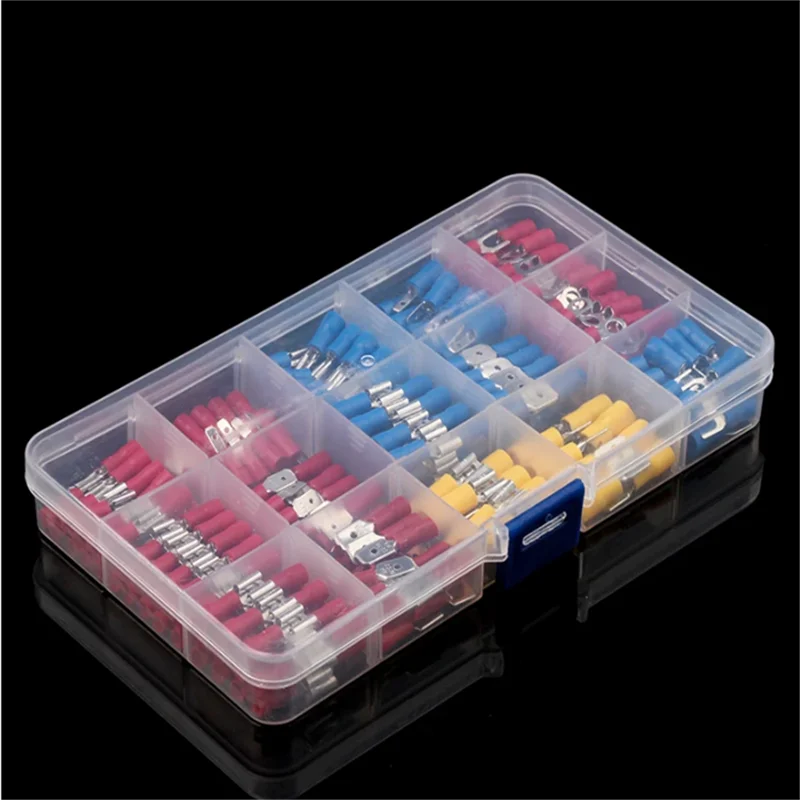 Cable Connector Kit Repair Insulated Electrical Wire Crimp Spade Butt Ring Fork Set Ring Lugs Rolled Terminals Assorted