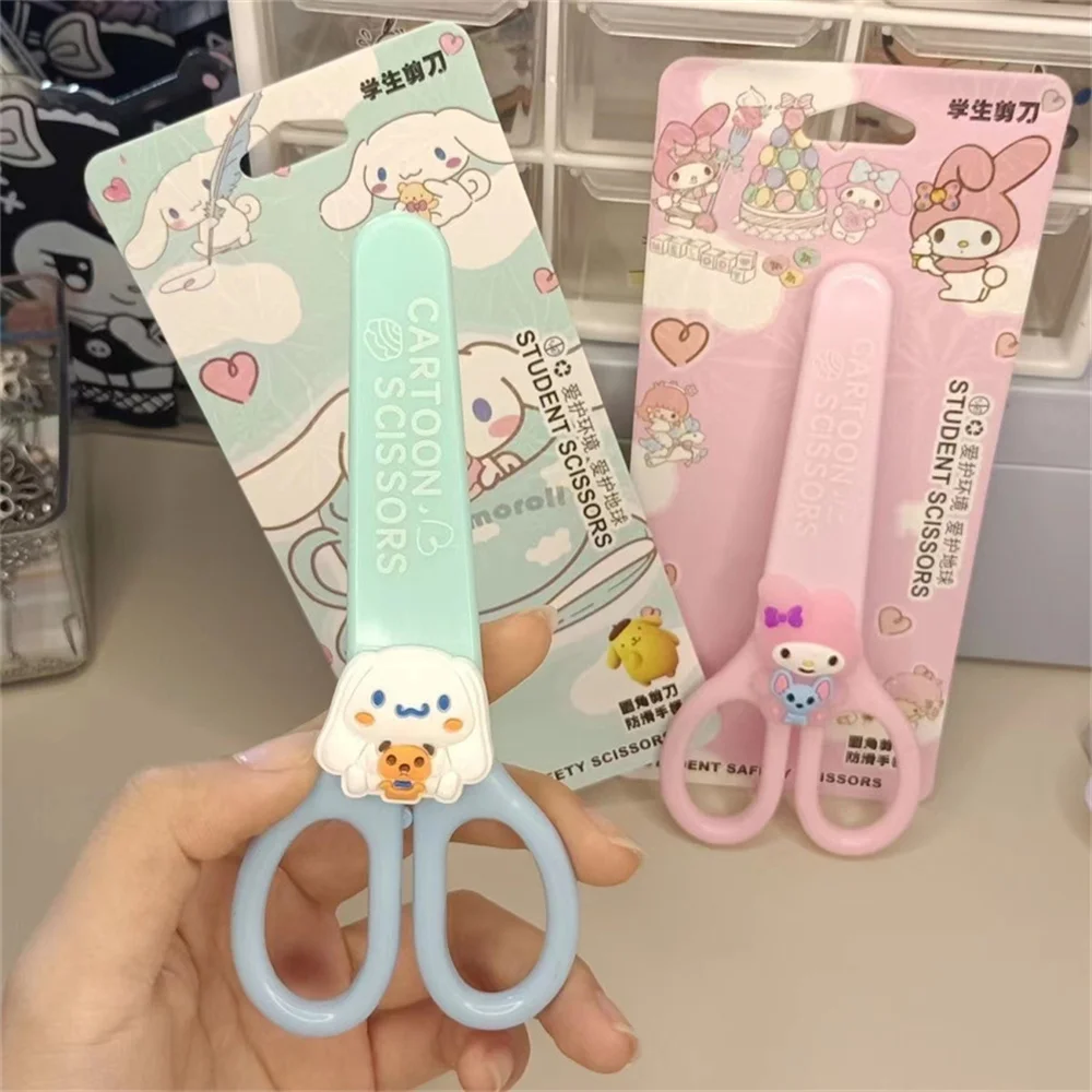 Safety Scissors Sanrio Kuromi Cinnamoroll Melody Hand Made Kid Stationery