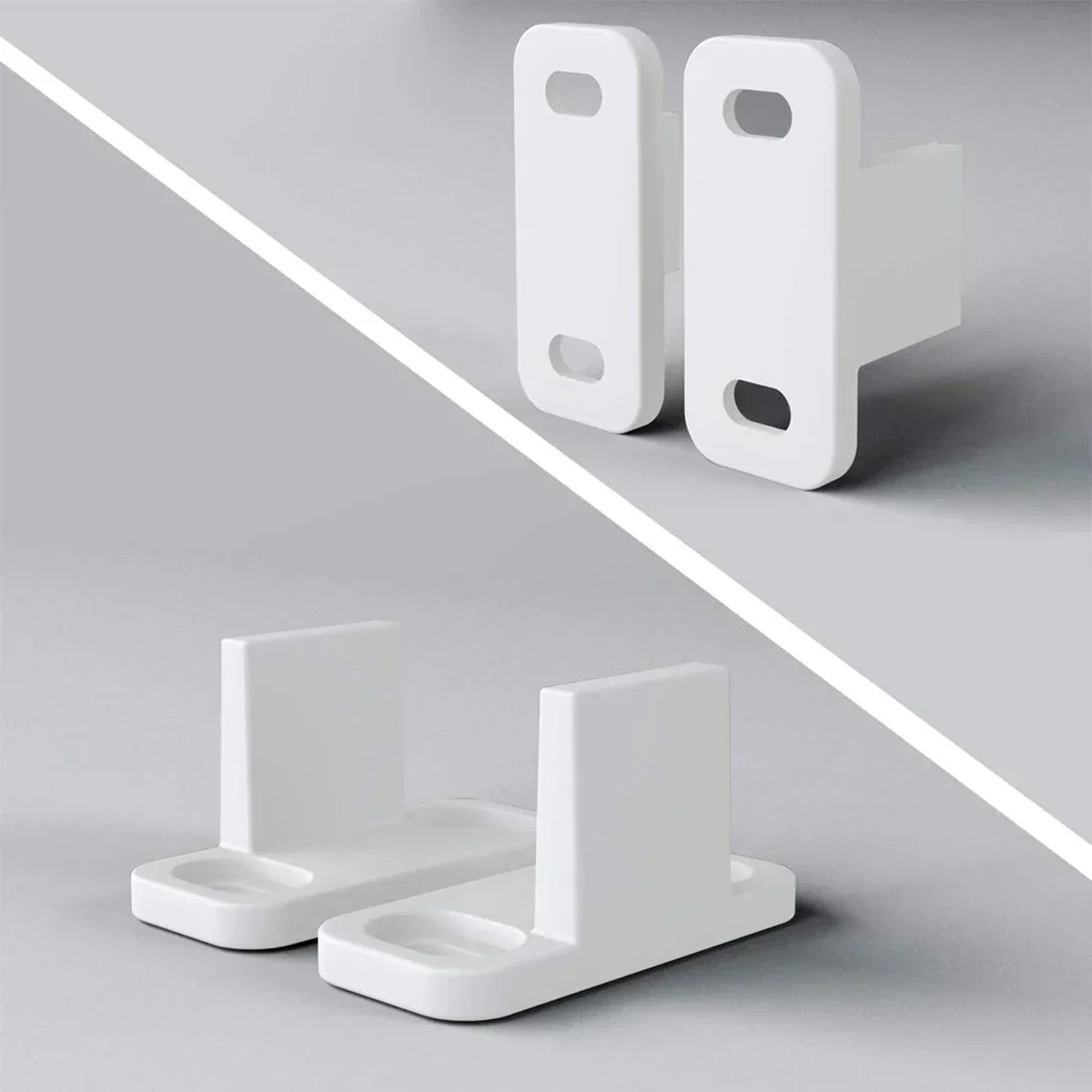 2pcs Plastic L-Guide Floor Guide Adjustable Sliding Parts Replacement For Sliding Barn Door Home Decor Accessories
