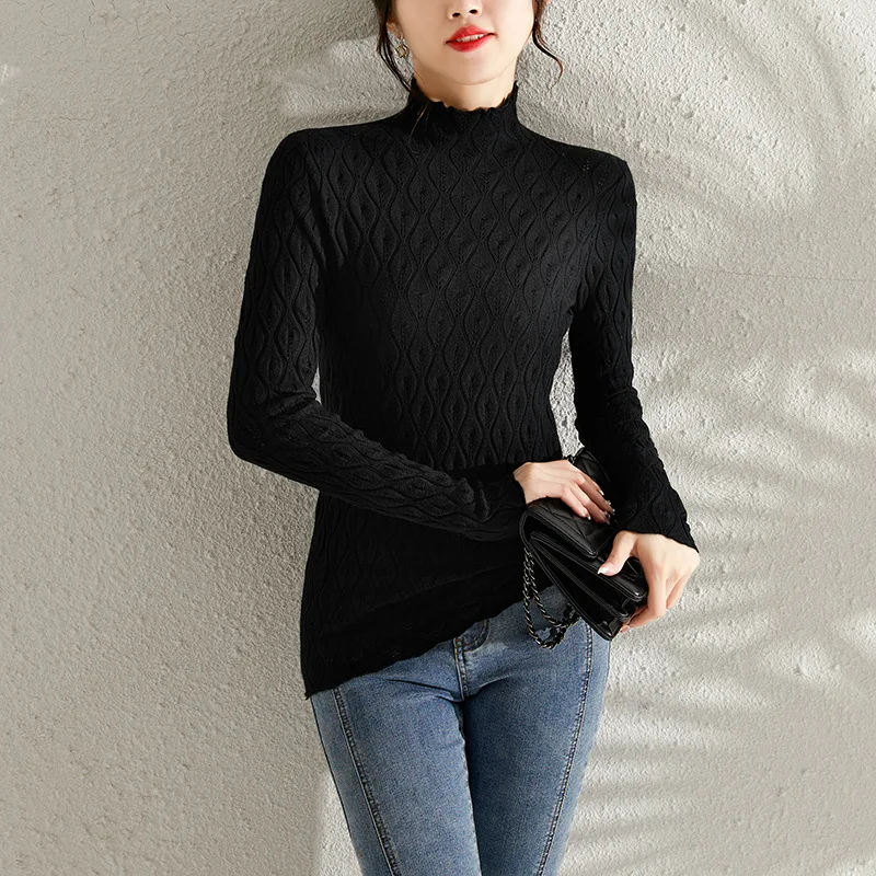 Winter Long Sleeve Women Sweater Autumn Turtleneck Knitted Tops Fashion Elegant Casual Jumper Pullovers Knitwear