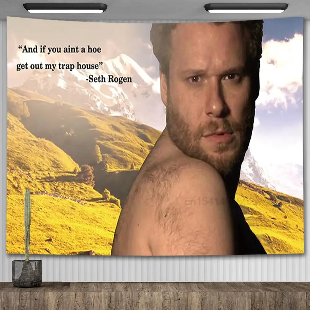 Seth Rogen Tapestry Wall Hanging Funny Man Cave Meme Tapestry Aesthetic