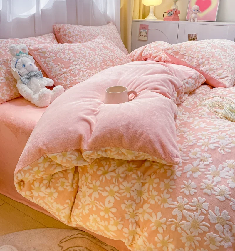 1pc Thicken Winter Duvet Cover Warm Milk Velvet Comforter Cover Double Side Velvet Bed 3D Carve Flower Comforter Set Bedding Set S29af3d317f854ec6ad754175cd1f298dp