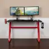 Furniture Red Gaming Ergonomic Desk with Cup Holder and Headphone Hook 1