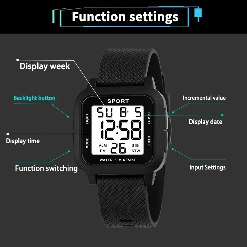 Sports Watches for Men Electronic Watch Digital Retro Style Clock Men Male Reloj Hombre Students Sports Watch Relogio Masculino - 6