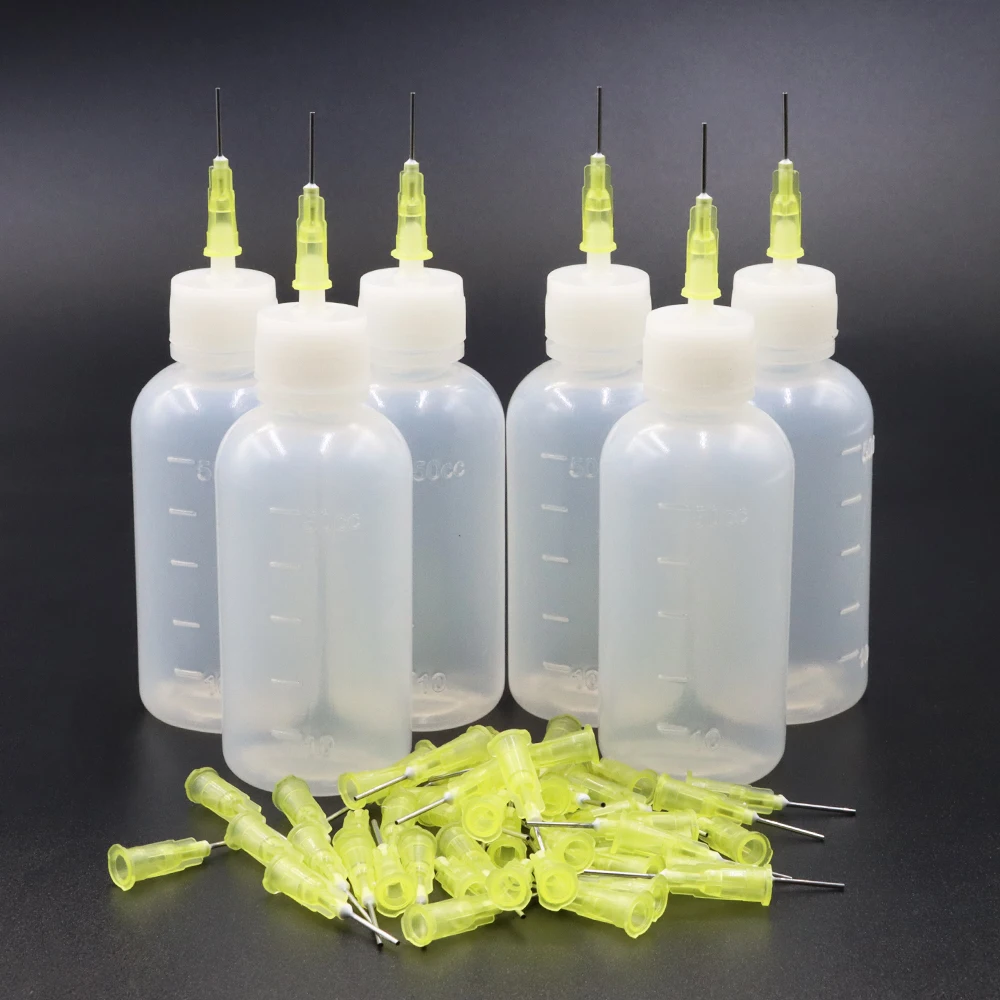 6 Flaconi Per Colla Con Punta D'ago Da 30ml | Applicatore Di Precisione In Metallo Per Quilling E Fai-da-Te - 2