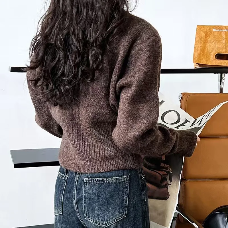 Women Elegant Pullover Sweater Winter Knitwear Long Sleeve