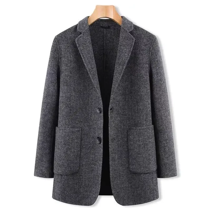 

2023 Autumn Winter New Fashion Men Wool Blends Coats Men's Fashion Casual Woolen Overcoat Thick Warm Wool Coat for Male