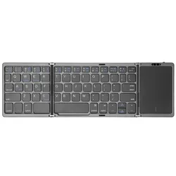 Compact Foldable Wireless Keyboard with Built - In Touchpad (Blackish gray)