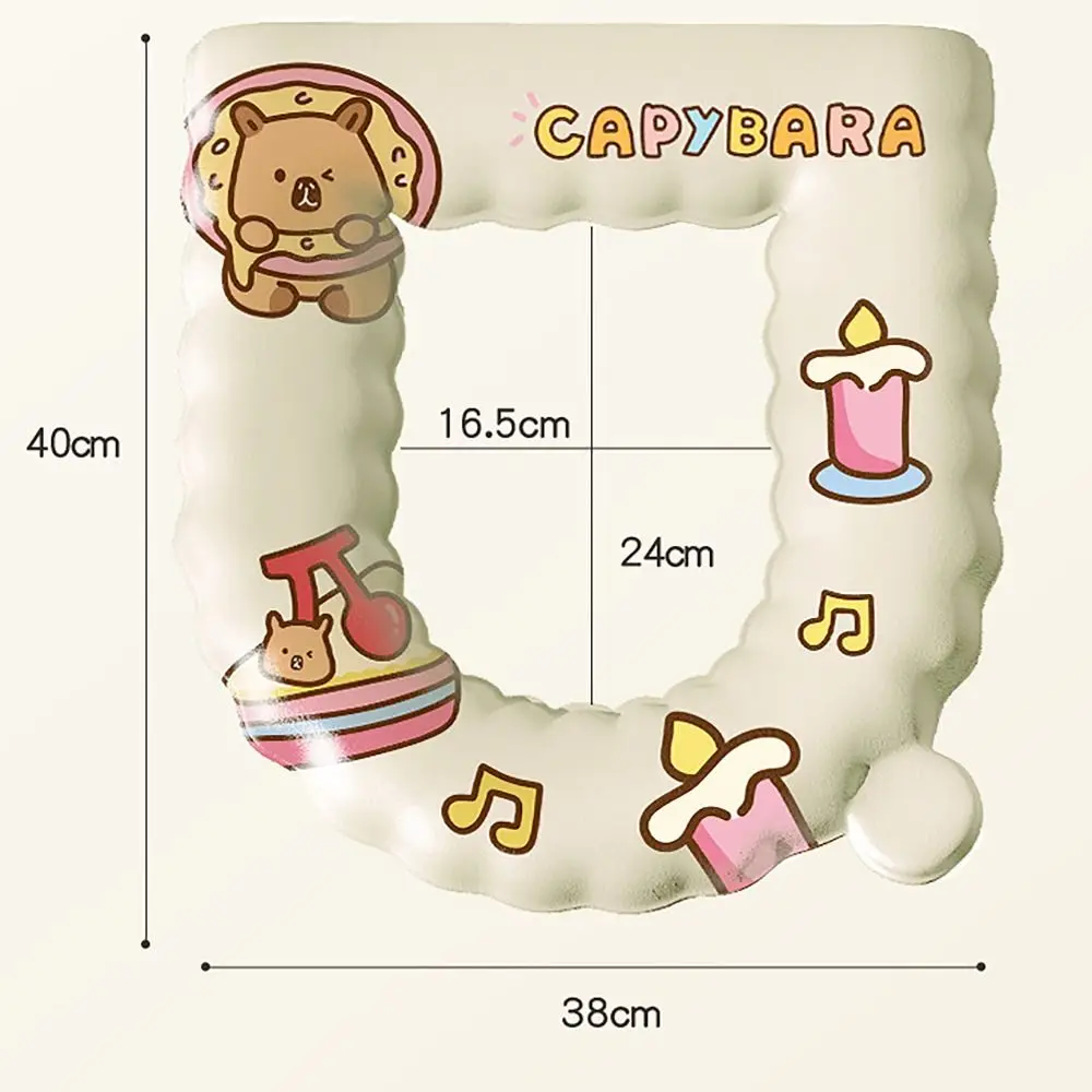 Durable Capybara Seat Ring Toilet Seat Cover Washable Extra Handle Toilet Pad Mat Waterproof Lid Cushion for Bathroom