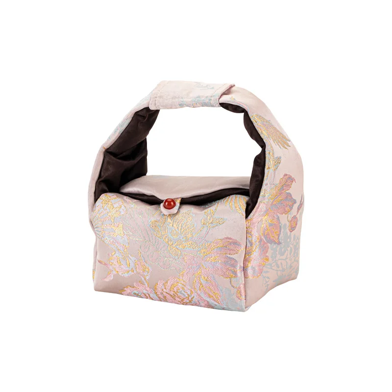 New Chinese Style Tea Set Storage Bag Design for Teapot & Two Cups, Durable Fabric Travel Organizer for Outdoor Tea Lovers