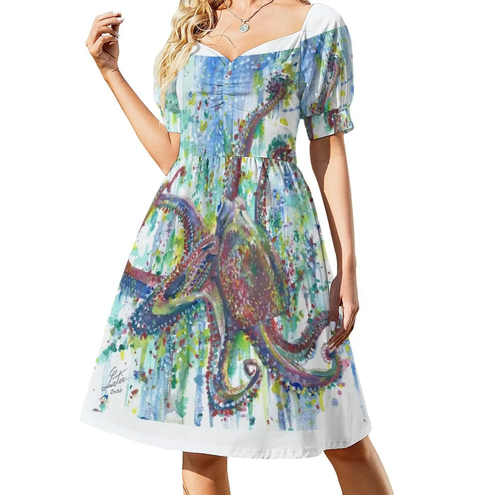 

OCTOPUS watercolor portrait.3 Sleeveless Dress clothing women summer 2024 prom dress clothes for woman