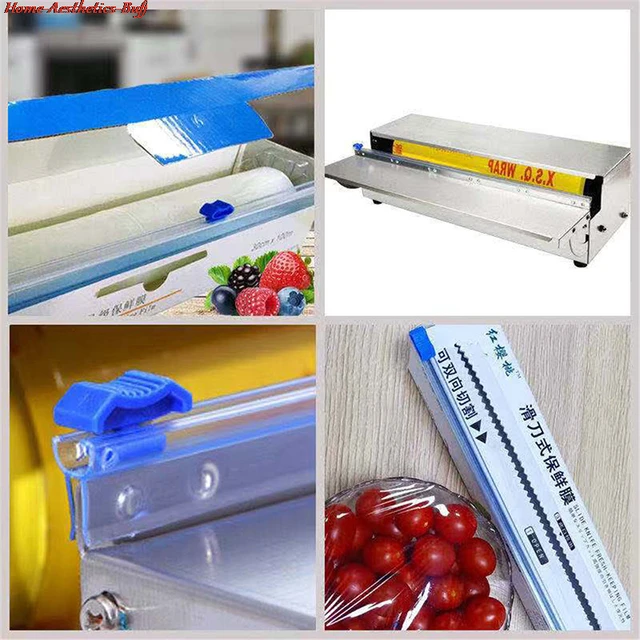 33cm Home Plastic Wrap Dispensers And Foil Film Cutter Food Cling Film Cutter  Stretch Tite Plastic Wrap Dispenser With Cutting - AliExpress