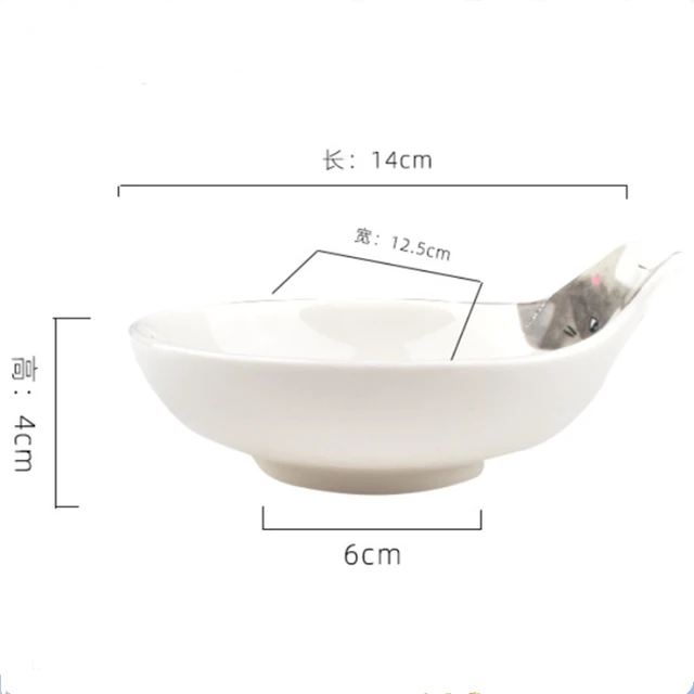 Japanese Cartoon Ceramic Cat Face Salad Bowl Cat Shape Dessert Rice Bowl Children's Tableware Home Kitchen Supplies Dinnerware 6