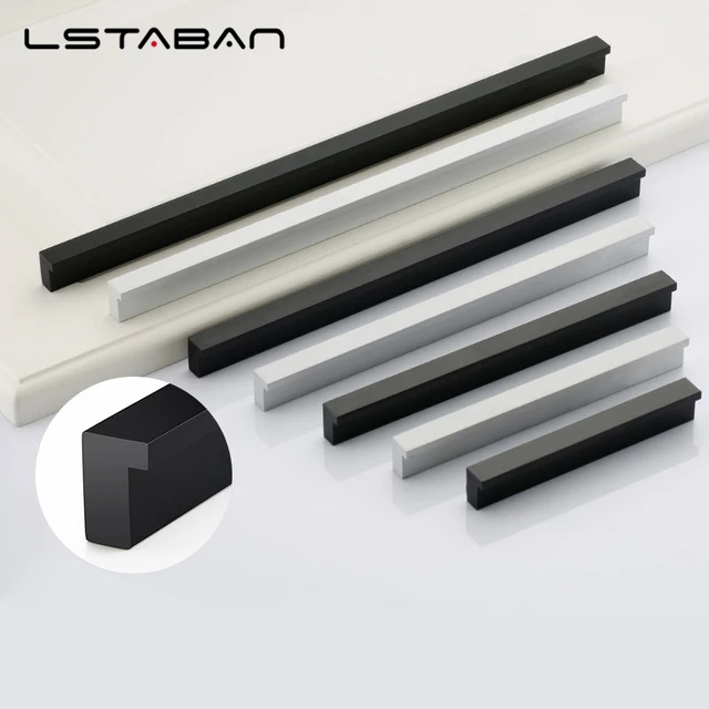 American Solid Aluminum Alloy Cabinet Door Handles Drawer Knobs Wardrobe Cupboard Door Pulls Furniture Handle Hardware