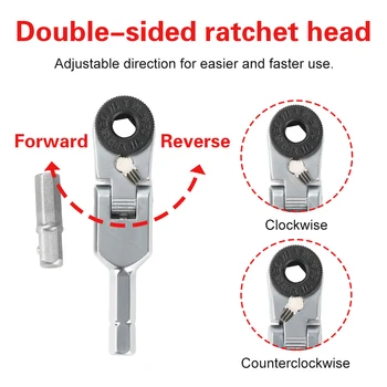 1/4 Inch Ratchet Wrench 6.35mm Screwdriver Hexagonal Torque Wrench Adjustable Quick Socket Wrench Manual Tools