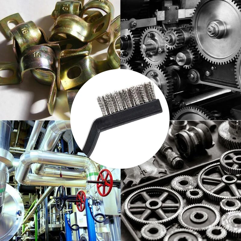 Description Picture 2 of item6pc set Small Wire Brushes Cleaning Brushes For Mechanical Part Derusting Remove Paint Accessories 17cmx1cm Stainless Steel Wire